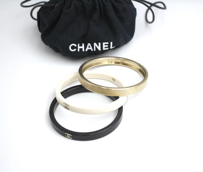 Chanel Vintage 10C Metal Resin Three Special Set Of Hand Chokers