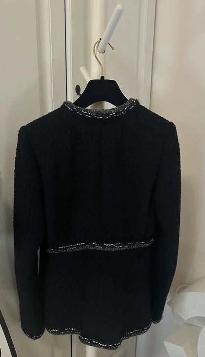 Chanel 17A black tweed jacket 40FR