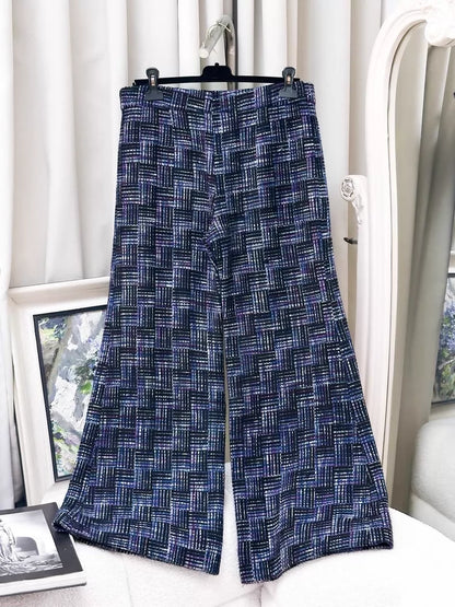 Chanel 23B purple mixed-colour tweed pants