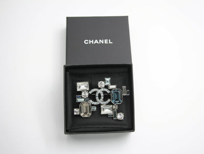 Chanel Vintage 05P Coloured Rhinestones Blue Brooch