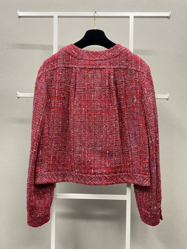 Chanel 19P Red Tweed Jacket