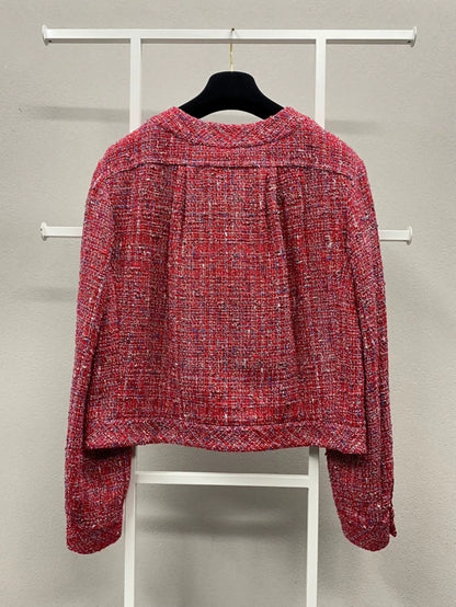 Chanel 19P Red Tweed Jacket