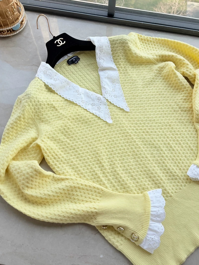 Chanel 24a Yellow Cashmere Sweater