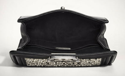 Chanel 14P Swarovski Crystals Small Black Leather Boy Bag