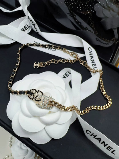 Chanel 22B leather chain necklace