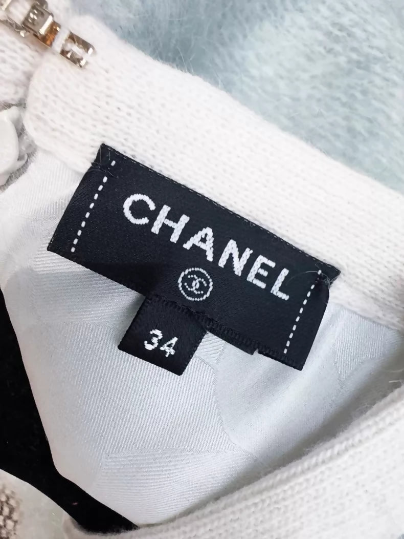 Chanel 25N Light Blue/Pale Blue Bow Dress