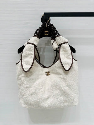 Chanel bunny ear beach hobo bag,