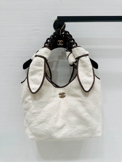 Chanel bunny ear beach hobo bag,