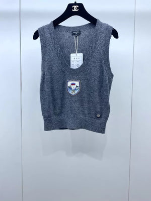 Chanel 24A Sequin Tea Set Badge Knitted top