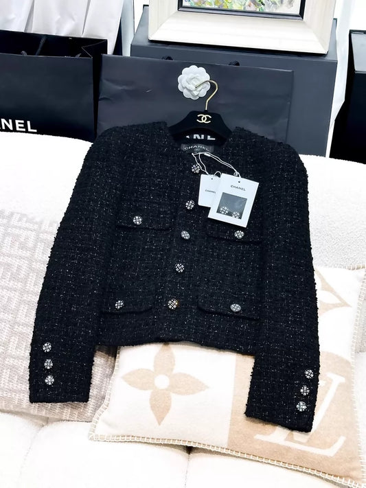 Chanel 21k black tweed jacket