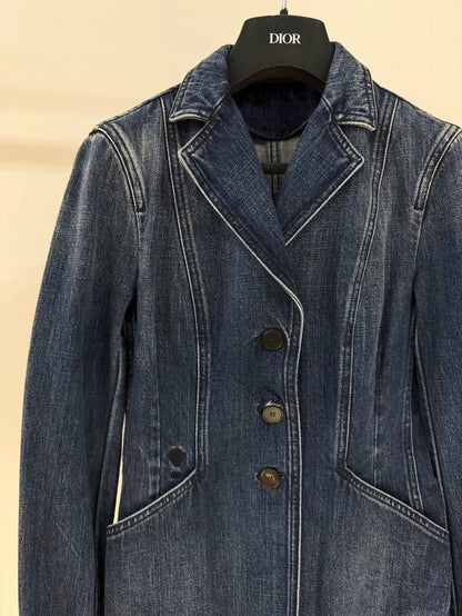 Dior classic bee-print denim fitted jacket