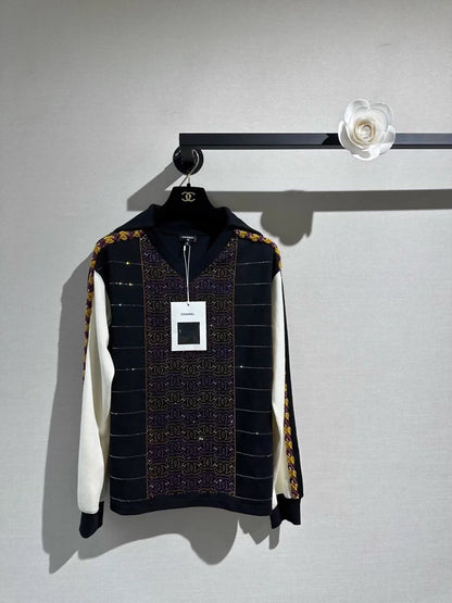 Chanel 23A Black/white/yellow sweater