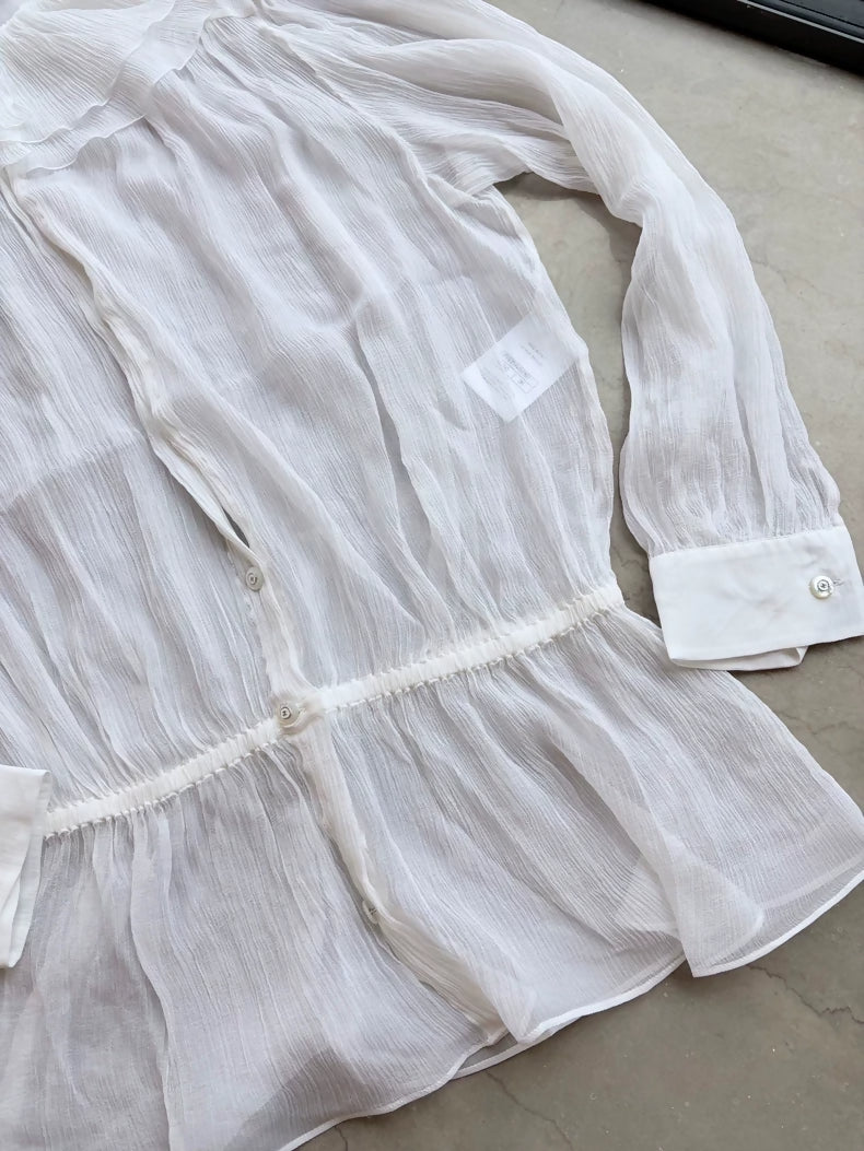 Chanel 25s white silk shirt