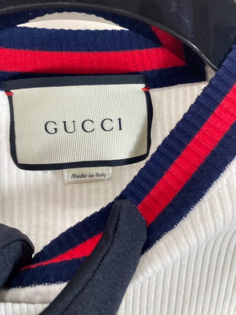 Gucci white knit short-sleeved top