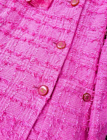 Chanel 23C pink tweed bow jacket