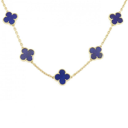 Van Cleef & Arpels Vintage Alhambra Lapis Lazuli 20 Motif Yellow Gold Necklac