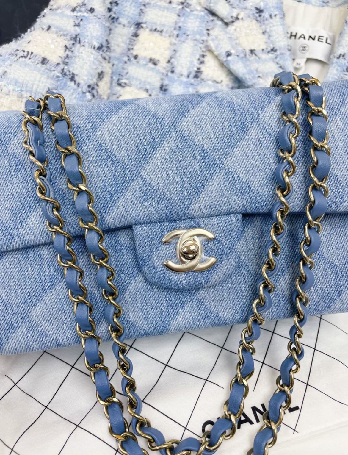 Chanel 22B denim Classic Flap Bag