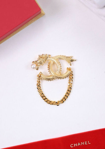 Chanel 24C Dragon Pearl Brooch