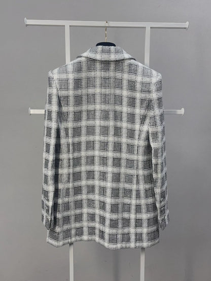 Chanel 2020 gray & white Check Jacket