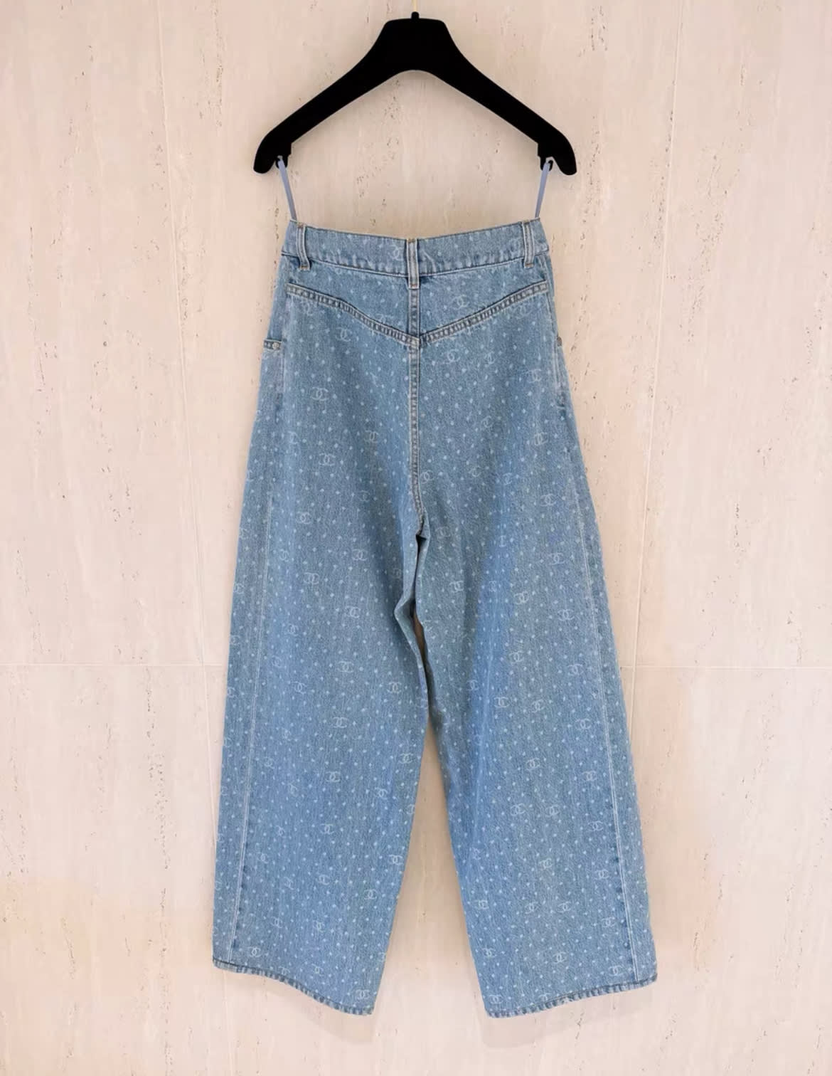 Chanel 23 trendy polka dots boyfriend denim size 34FR