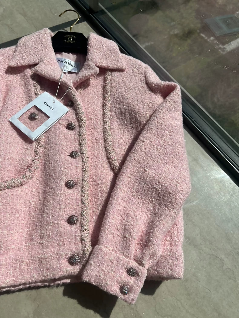 Chanel 23k pink tweed jacket