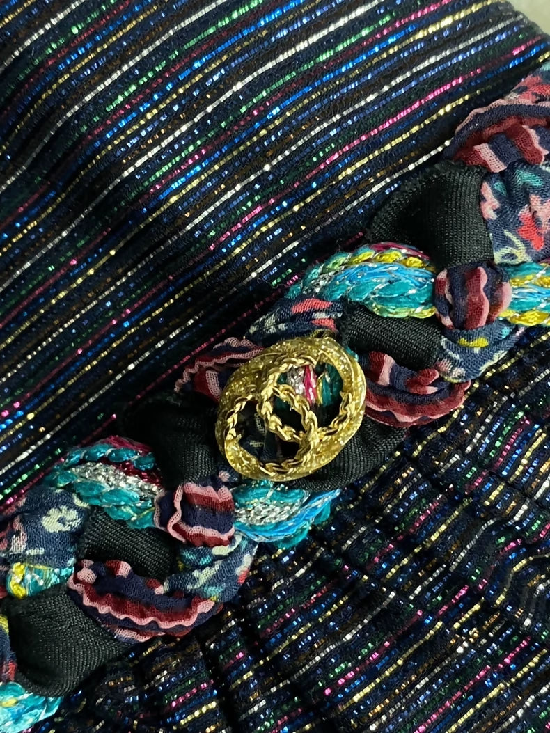 Chanel 21C Blue-Purple Tweed Dress