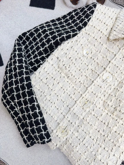 Chanel 17A ecru/black tweed jacket