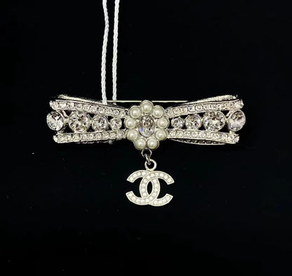 Chanel 23a brooch bow adorned with Swarovski crystals