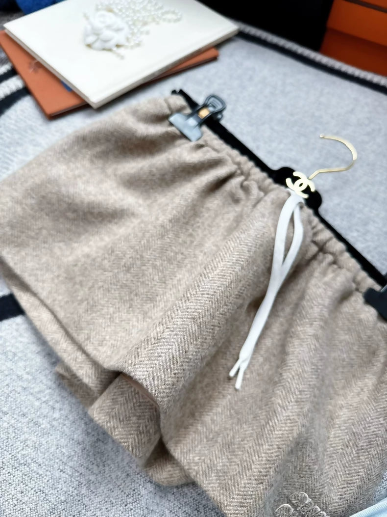 MiuMiu 24 khaki tweed skirt