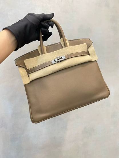 Hermes Birkin 25 elephant grey swift leather palladium hardware