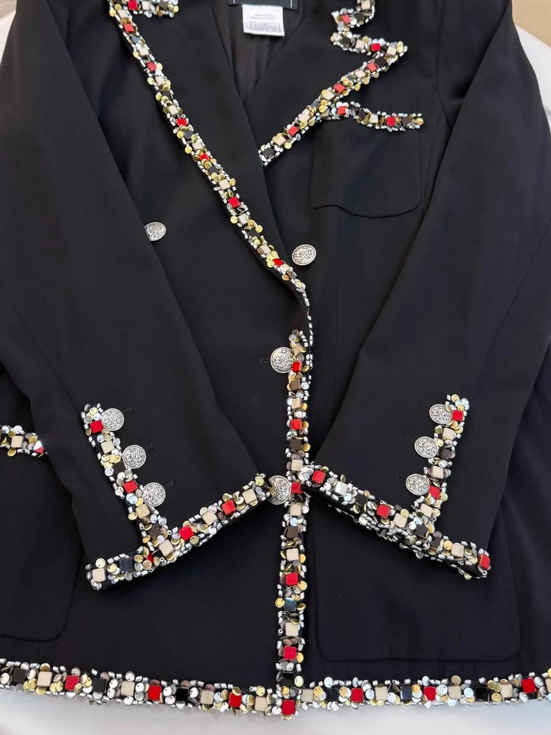 Chanel 05C black & sequined trim jacket