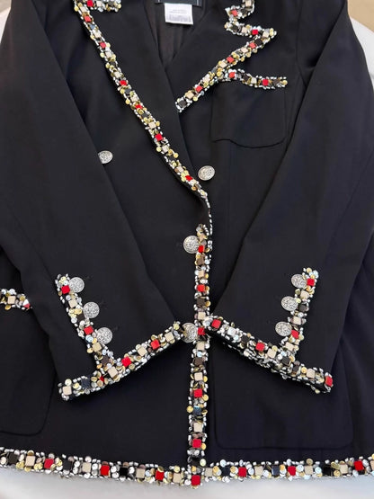 Chanel 05C black & sequined trim jacket