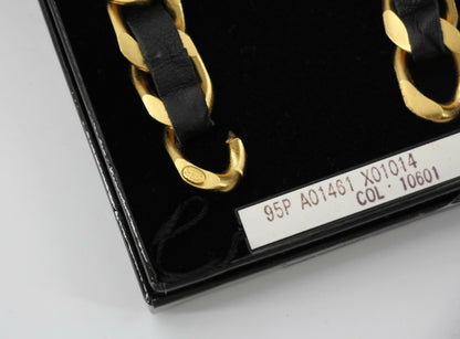 Chanel Vintage 95P Gold-plated Leather Bracelet