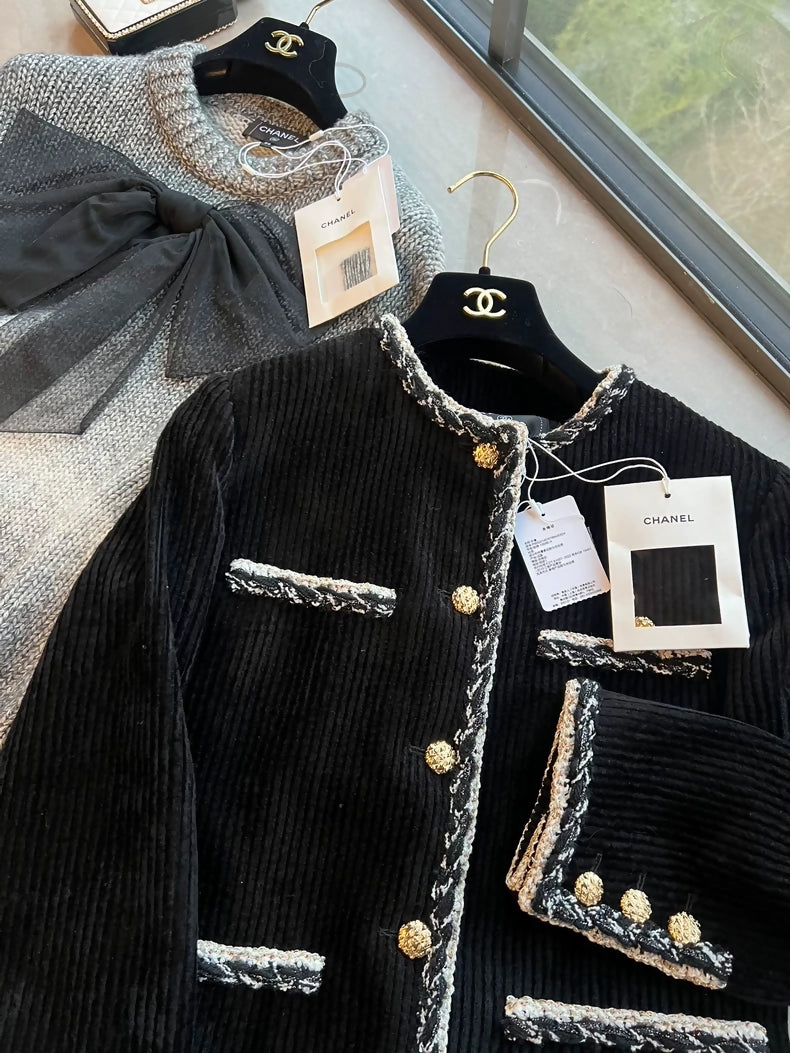 Chanel 25k black velvet jacket