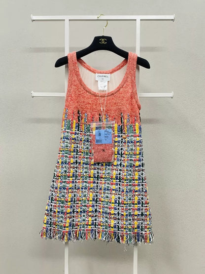 Chanel 15P multicolor tweed dress