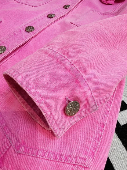 Chanel 21S  pink camellia denim jacket