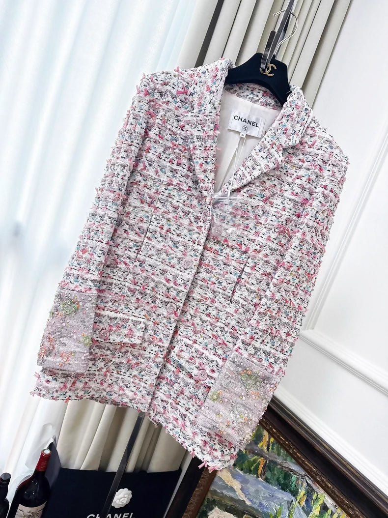Chanel 23C Pink Tweed Jacket