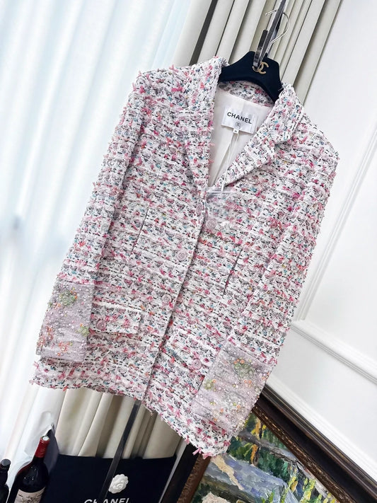 Chanel 23C Pink Tweed Jacket