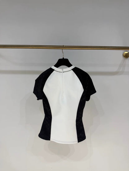 Chanel 24C black and white T-shirt