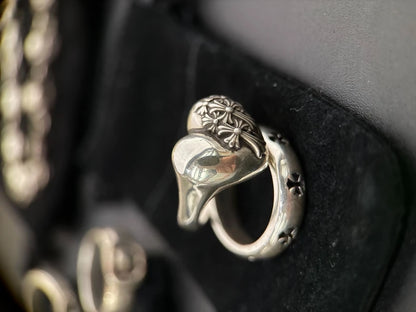 Chrome Hearts 925 Sterling Silver Heart Ring