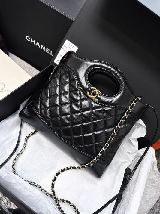 Chanel 24C 31bag  black and gold mini handbag