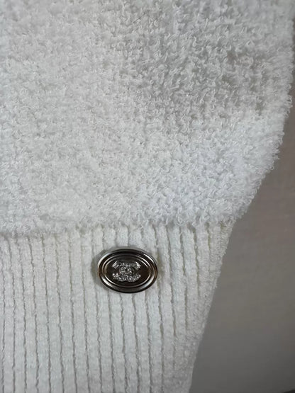 Chanel 21S white terry cloth top