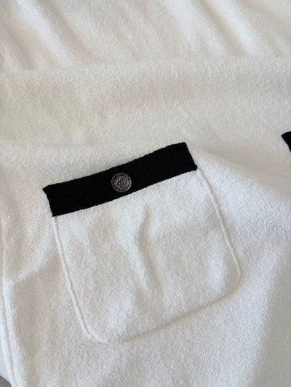 Chanel 23P Black and White Terry Cloth Dress