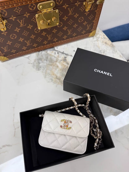 Chanel VIC Gift Set with Multicolored Gemstones and Double C Chain Bag,