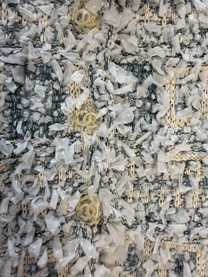 Chanel 2018 blue tweed jacket