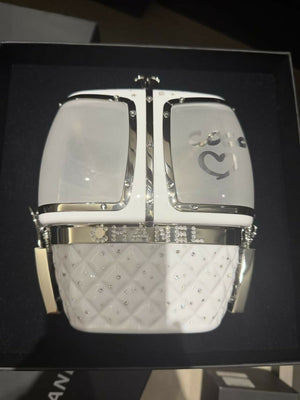Chanel 2019 Limited Edition Ski Cable Car / Gondola Lift Minaudière Clutch Bag White Resin & Strass Silver Hardware