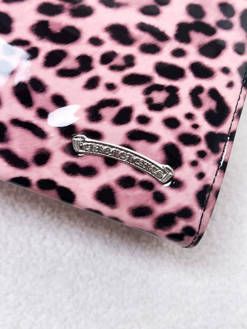 Chrome Hearts mini handbag in pink patent leather with leopard