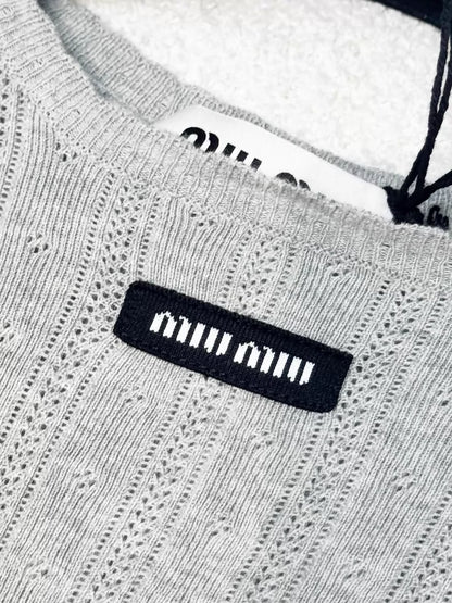 Miu Miu grey knit t-shirt