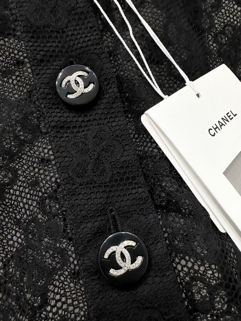 Chanel 23A camellia lace jacket