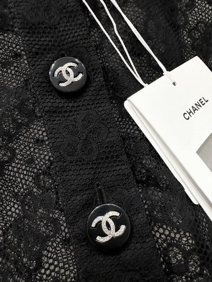 Chanel 23A camellia lace jacket